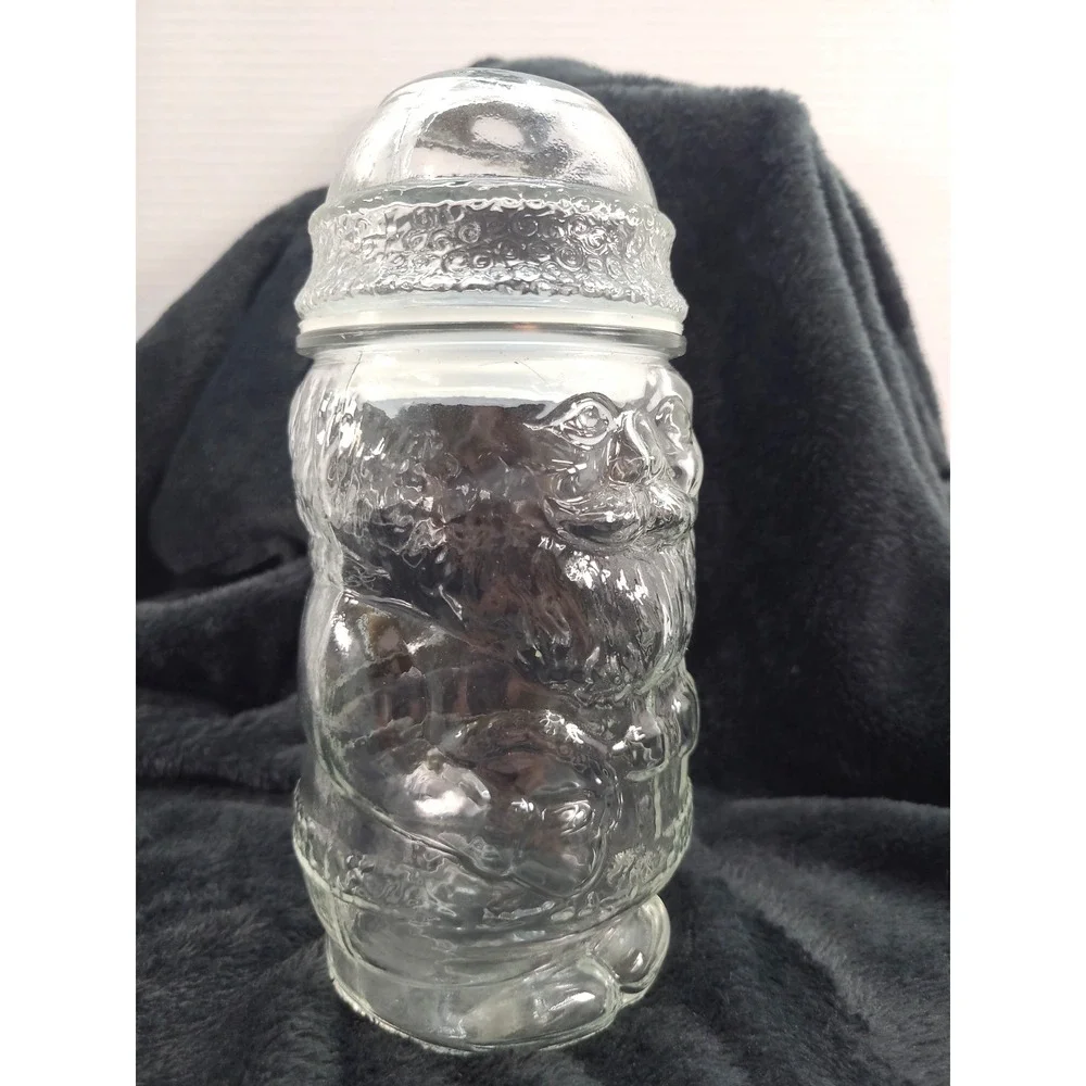 Anchor Hocking Santa Claus Sealed Jar Canister Clear Glass‎ Apothecary 8